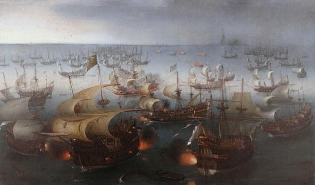 Hendrik Cornelisz. Vroom Day seven of the battle with the Armada, 7 August 1588. Germany oil painting art